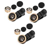 OSALADI 3pcs Portable Cell Phone Camera Lens Super Wide Angle Macro Lens and Fisheye Clip for Smartphone Camera