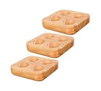 OSALADI 3pcs Rustic Egg Tray Double Row Egg Container for Refrigerator and Kitchen Countertop with Stable Protection and Transport