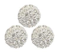 OSALADI 3pcs Silver Alloy Circle Rhinestone Sewing Buttons for Blazers and Dolls Clothes, Classic Decorative Buttons Easy to Attach with Thread, for Dress Making and Sewing Crafts