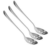 OSALADI 3pcs Stainless Steel Small Slotted Spoons Reusable Serving Utensils for Home Dining and Kitchen Food Straining