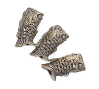 OSALADI 3pcs Vintage Cupronickel Koi Fish Spacer Beads for Jewelry Making Charms for Keychains Necklaces Bracelets Lightweight Pendant for Parachute Cord Lanyards