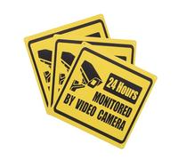 OSALADI 3pcs Vintage Security Camera Signs Wall Decoration Retro Warning Poster for Outdoor Home Business Cafe Frameless No Installation Cctv Video Monitor Display