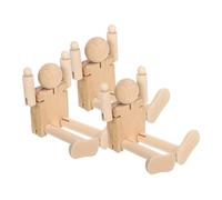 OSALADI 3pcs Wooden Robot Mannequin Articulated Drawing Model for Preschool DIY Sketching Solid Wood Figure for Art Classes Creative Social Play and Mechanical Movement Learning
