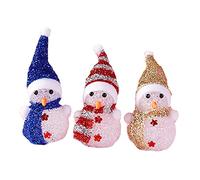 OSALADI 3pcs Xmas Luminous Snowman Ornaments Flashing Christmas Decorations for Indoor Outdoor Random Style
