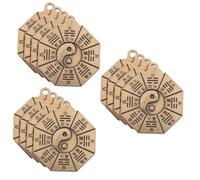 OSALADI 3sets 4pcs Eight Diagram Brass Keychain Charms Vintage Chinese Exorcism Pendant Jewelry Ornaments DIY Crafts Accessory for Unique and Decor 4pcs*3