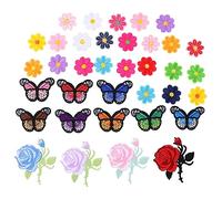 OSALADI 3sets Embroidery Flower Patches Set Hot Melt Stickers for Clothing Bags Crafts Easy Sew Application Soft with Comfortable Touch DIY Floral Embellishments 36pcs*3
