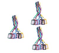 OSALADI 3sets Multi Color Leather Lanyard Work Cards Holder Weather Resistant Id Badge Case with Dual Sided Window for Students Nurses and Event Attendees 8pcs*3