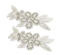 OSALADI 3sets Rhinestone Patches for DIY Clothing Accessories Eye Catching Floral Design Durable Appliques for Wedding Dresses and Crafts Easy to Sew and Decorate 2pcs*3