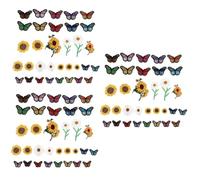 OSALADI 3sets Sunflower Butterfly Embroidered Patches Clothing Decor Applique for Dresses Crafts Repairs Soft Easy to Sew Unique Design 33pcs*3