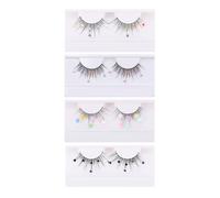 OSALADI 4 Pairs Butterflies Sequins False Eyelashes Set for Women, Assorted Colour Imitation Lashes with Eye-catching Style, Add Length and Easy to Remove, for Club and Daily Life