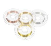 OSALADI 4 Rolls Nail Art Copper Wire Set Fine Metallic Decorative Lines in Gold Silver Light Gold Nail Art Decoration for Manicure Designs