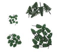OSALADI 40pcs Mixed Mini Plastic Trees for Railroad Scenery Realistic Simulation Model Trees with Diverse Colors and Types Durable Landscape Diorama Accessories for Train Layouts and Sand
