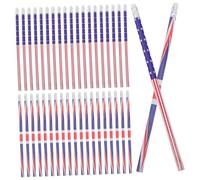 OSALADI 40pcs Patriotic Wood Pencils with Erasers for Students Teachers American British Flag Design Educational Reward Incentive for School Art Projects Party Favors Office Supplies