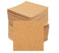 OSALADI 40pcs Self-Adhesive Cork Squares for Wall Peel and Stick Plain Cork Sheets for DIY Crafts Soundproofing Bulletin Boards Home Office School Decoration