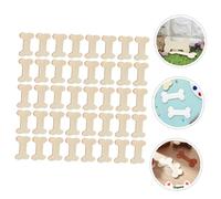 OSALADI 40pcs Unfinished Wooden Dog Bone Shapes Natural Wood Chips for DIY Crafts Painting Carving and Home Decor Tags Crafting Supplies