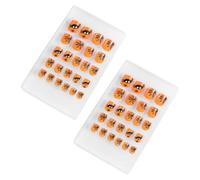 OSALADI 44pcs Halloween Spider Web Artificial False Nails Pack, Full Cover Press on Nails Made of Sturdy Abs Material for Manicure Decoration, for Holiday Parties and Halloween Activities