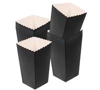 OSALADI 48pcs Paper Popcorn Boxes Popcorn Packaging Boxes Sl esign Black Foldable Containers Easy Assembly Save Storage Space for Party Snacks