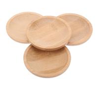 OSALADI 4pcs Bamboo Small Dipping Bowls Set, 7.5x5cm Sauce Serving Dishes for Appetizers, Soy Sauce, Condiments - Japanese Style Snack and Dessert Side Plates for Kitchen and Dining
