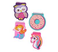 OSALADI 4pcs Cartoon Coil Notepads Lightweight Portable Loose Leaf Notebooks for Students Office Travel with Owl Donut
