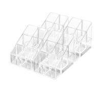 OSALADI 4pcs Clear Acrylic Lipstick Tube Holder with Slots Multi Functional Cosmetics Storage Organizer for Lip Gloss Nail Polish Vanity Display and Desk Space Optimization