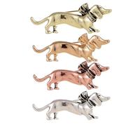 OSALADI 4pcs Dachshund Dog Brooch Gold-plated Copper Pins for Women S Sweaters Bags Dress Clothes Animal Lapel Pins with Miniature Puppy Charm in Silver Light Gold Gold