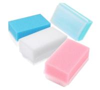 OSALADI 4pcs Double-Sided Bath Brush with Soft Sponge and Pp Material, Small Sensory Development Aid Featuring Coarse and Fine Side, for Bath and Shower Use
