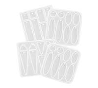 OSALADI 4pcs Earring Silicone Mold Epoxy Pendant Mold for Earring Silicone for Jewelry Geometric Pendant Geometry Handmade Jewelry Silica Gel White