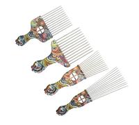 OSALADI 4pcs Fork Comb Hair Styling Comb Retro Pattern Steel Needle High Toughness Safe and Healthy for Men and Women Makeup and Work Use