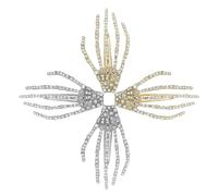 OSALADI 4pcs Halloween Skeleton Hand Hairpin Set, Alloy Duckbill Barrettes with Rhinestones, Gothic Hair Clips for Halloween Party and Daily Hair Accessories