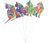 OSALADI 4pcs Iron Cat Stake Garden Ornament Set, Cartoon Animal Yard Decor with Ground Inserted Metal Stakes for Outdoor Patio and Lawn Decoration