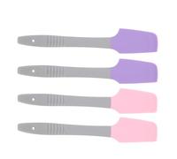 OSALADI 4pcs Multi-function Silicone Wax Spatulas for Hand and Foot Care, Curved Portable Waxing Scrapers in Purple and Pink, Hair Removal Applicators for Facial and Body Waxing