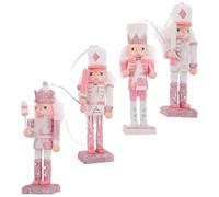 OSALADI 4pcs Nordic Style Walnut Soldier Nutcracker Figurines Traditional Holiday Puppet Decorations for Xmas Table with Scandinavian Artistic Touch and Protective Symbolism