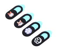 OSALADI 4pcs Peeping Webcam Covers Set Cute Protective Caps for Camera Privacy Material Compatible Laptops Tablets and Mobile Phones Paw Designs