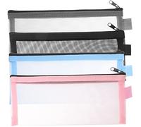 OSALADI 4pcs Pencil Pouches Zipper Pencil Bag Stationery Bag Multi-Function Pen Pouch See Through Case Large for Students