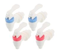 OSALADI 4pcs Plastic Water Dispenser Replacement Spigots with Leak Preventing Valve Easy Install Press Type Taps for Indoor Kitchen Water Coolers Repair Parts for Multiple Brands