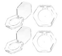 OSALADI 4pcs Refillable Empty Eyeshadow Palettes Hexagon Shape as Material Small Cosmetic Pans for Professional Dresser and Suitable for Shopping and Working