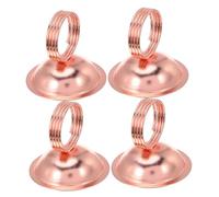 OSALADI 4pcs Rose Gold Metal Memo Clips with Round Base Multipurpose Table Number Holders for Desk Organization Photo and Note Card Stands Sign Clips for Office Reminders and Business
