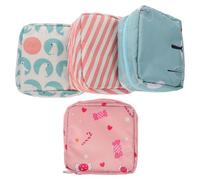 OSALADI 4pcs Sanitary Pad Storage Bag Polyester Discreet Period Kit | Cute Decorative Pouch, Organized Carry for Panty Liners and Cups, Luggage Packing, Women Use