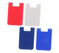 OSALADI 4pcs Silicone Phone Back Adhesive Card Holders Durable Anti-Slip Wallets for Credit Id Subway Cards Convenient Stick Design Random Colors