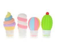 OSALADI 4pcs Silicone Squeeze Bottles for Salad Sauces and Ketchup, Medium 70ml Travel Dispensers with Novelty Shapes (lollipop, Cactus, Ice Cream, Hot Air Balloon) for Kitchen