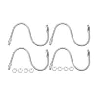OSALADI 4pcs Silver Mic Stand Extension Tubes with M8 Male to Male Thread, Lightweight Iron Flexible Gooseneck Hose Arms for Enhanced Reach, for Content Creation and Streaming