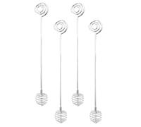 OSALADI 4pcs Stainless Steel Honey Dippers Set with Long Handle, Coffee Stirring Rods for Kitchen and Home Use, Sturdy Honey Stir Wands for Drizzling and Mixing