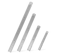 OSALADI 4pcs Stainless Steel Ruler Double-sided Metric Scales for Office School Engineering Flexible Measuring Tools
