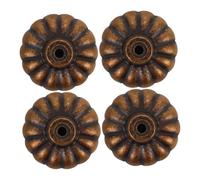 OSALADI 4pcs Vintage French Brass Cabinet Knobs Single Hole Drawer Pulls for Kitchen Wardrobe Cupboard Elegant Antique Brass Finish Compact and Easy to Install Hardware for Furniture
