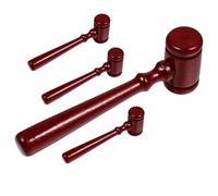 OSALADI 4Pcs Wooden Auction Hammer Judge Gavel Tools Handcrafted Wood Material Compact for Role Play Gift and Courtroom Use