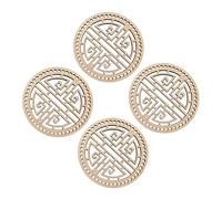 OSALADI 4Pcs Wooden Crochet Bag Bases Handmade DIY Material for Stylish Handbags Durable Hollow Design for Crafting Unique
