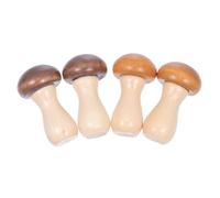 OSALADI 4pcs Wooden Mushroom Chopstick Rest Set, Creative Dining Table Cutlery Organizer and Spoon Holder, Decorative Wooden Rack for Japanese and Chinese Chopsticks