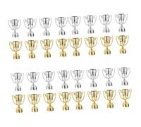 OSALADI 4sets Mini Trophy Cups for Plastic Gold and Silver Award Trophies for School Competitions Party Favors and Home Decor Realistic Design and Bright Colors 8pcs*4