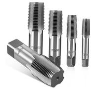 OSALADI 5 Pcs Carbon Steel Npt Pipe Tap Set to Durable Thread Cutting Tools for Plumbing Auto Repair Machinery Fine Craftsmanship with Convenient Storage Case