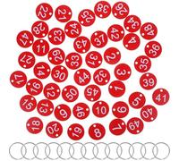 OSALADI 50 Sets Acrylic Round Number Tags Portable Hanging Number Tags with Iron Rings Easy to Use Sturdy for Restaurants and Shopping Malls